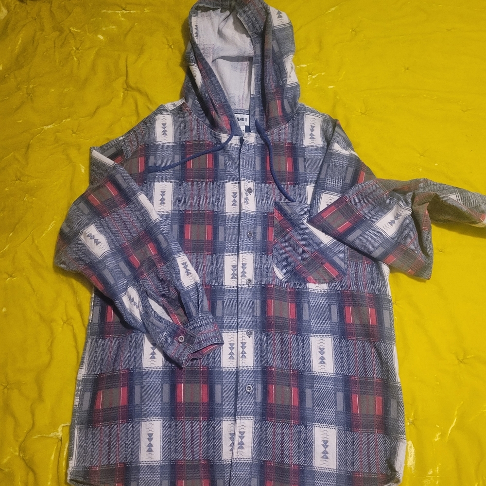 Vtg Gitano button up flannel hoodie